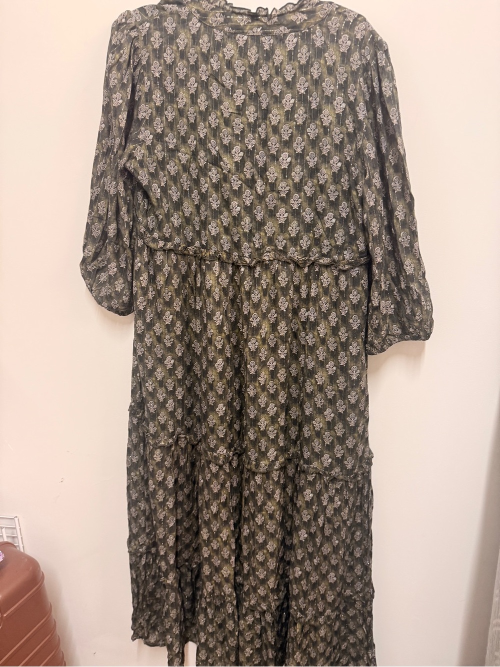 NATURAL LIFE Olive Green Printed Boho Maxi Dress - Picture 3 of 3